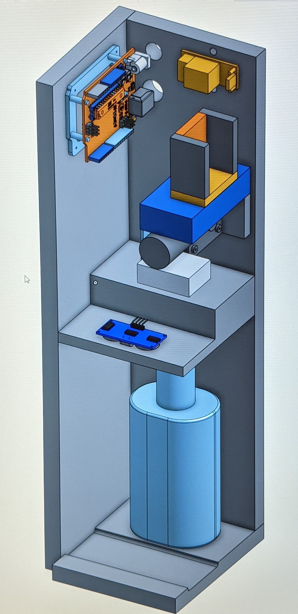 onShape model of right side from above